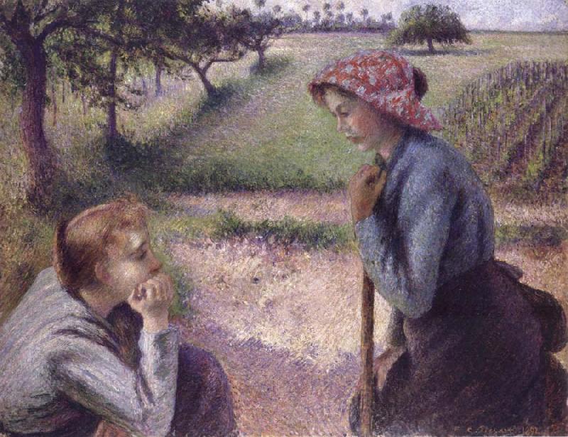Camille Pissarro The conversation France oil painting art